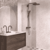 Folding shower screen Hietakari Vetro 513, Sand fittings, bronze tinted glass