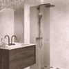 Folding shower screen Hietakari Vetro 513, Sand fittings, brown reeded glass