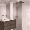 Folding shower screen Hietakari Vetro 513, Sand fittings, brown satin glass