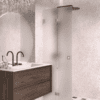 Folding shower screen Hietakari Vetro 513, Sand fittings, satin frosted glass
