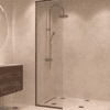 Framed fixed shower screen Hietakari Vetro 516, Cocoa fittings, clear glass Framed fixed shower screen Hietakari Vetro 516, Cocoa fittings, clear glass