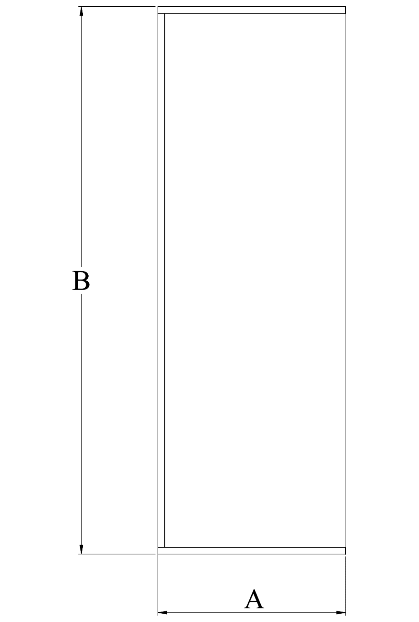 Framed fixed shower screen Hietakari Vetro 516 – dimension drawing Framed fixed shower screen Hietakari Vetro 516 – dimension drawing