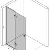 Framed shower screen with fixed part Hietakari Vetro 517 – 3D drawing