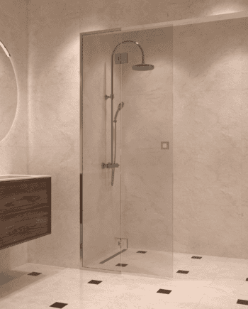 Framed shower screen with fixed part Hietakari Vetro 517, chrome fittings, clear glass