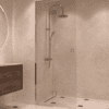 Framed shower screen with fixed part Hietakari Vetro 517, chrome fittings, super bright glass