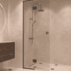 Framed shower screen with fixed part Hietakari Vetro 517, black fittings, clear glass