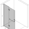 Framed shower screen with fixed part Hietakari Vetro 520 – 3D drawing