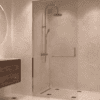 Framed shower screen with fixed part Hietakari Vetro 520, chrome fittings, clear glass