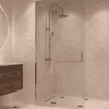 Framed shower screen with fixed part Hietakari Vetro 520, chrome fittings, super bright glass
