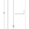 Framed shower screen with fixed part Hietakari Vetro 520 – dimension drawing