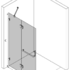Hinged shower screen with fixed part Hietakari Vetro 521 – 3D drawing Hinged shower screen with fixed part Hietakari Vetro 521 – 3D drawing