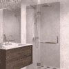 Hinged shower screen with fixed part Hietakari Vetro 521, chrome fittings, grey tinted glass Hinged shower screen with fixed part Hietakari Vetro 521, chrome fittings, grey tinted glass
