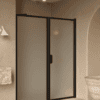 Alcove shower screen Hietakari Bläk 740 New York, Cocoa frame, satin frosted glass Alcove shower screen Hietakari Bläk 740 New York, Cocoa frame, satin frosted glass