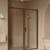 Alcove shower screen Hietakari Bläk 740 New York, Mocha frame, grey tinted glass Alcove shower screen Hietakari Bläk 740 New York, Mocha frame, grey tinted glass