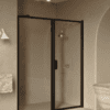 Alcove shower screen Hietakari Bläk 740 New York, black frame, bronze tinted glass Alcove shower screen Hietakari Bläk 740 New York, black frame, bronze tinted glass