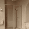 Alcove shower screen Hietakari Bläk 740 New York, Sand frame, grey tinted glass Alcove shower screen Hietakari Bläk 740 New York, Sand frame, grey tinted glass
