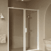 Alcove shower screen Hietakari Bläk 740 New York, white frame, grey tinted glass Alcove shower screen Hietakari Bläk 740 New York, white frame, grey tinted glass