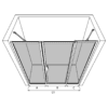 Alcove shower screen Hietakari Bläk 741 New York – 3D drawing