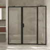 Alcove shower screen Hietakari Bläk 741 New York, Mocha frame, reeded glass