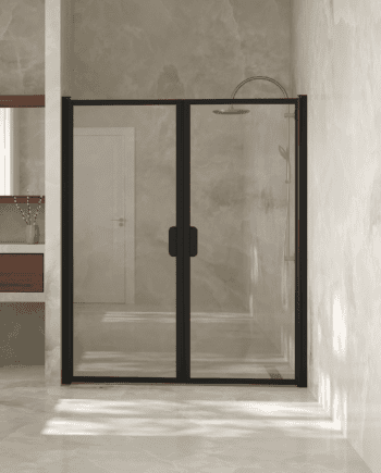 Alcove shower screen Hietakari Bläk 742 New York, hinged door + hinged door
