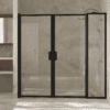 Alcove shower screen Hietakari Bläk 743 New York, white frame, satin frosted glass Alcove shower screen Hietakari Bläk 743 New York, white frame, satin frosted glass