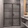 Alcove shower screen Hietakari Bläk 745 Tokyo, Cocoa frame, grey tinted glass Alcove shower screen Hietakari Bläk 745 Tokyo, Cocoa frame, grey tinted glass