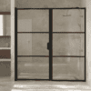 Alcove shower screen Hietakari Bläk 745 Tokyo, black frame, reeded glass Alcove shower screen Hietakari Bläk 745 Tokyo, black frame, reeded glass