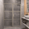 Alcove shower screen Hietakari Bläk 745 Tokyo, Sand frame, bronze tinted glass Alcove shower screen Hietakari Bläk 745 Tokyo, Sand frame, bronze tinted glass