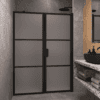 Alcove shower screen Hietakari Bläk 745 Tokyo, Sand frame, satin frosted glass Alcove shower screen Hietakari Bläk 745 Tokyo, Sand frame, satin frosted glass