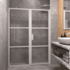 Alcove shower screen Hietakari Bläk 745 Tokyo, white frame, reeded glass Alcove shower screen Hietakari Bläk 745 Tokyo, white frame, reeded glass