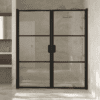 Alcove shower screen Hietakari Bläk 747 Tokyo, black frame, bronze tinted glass Alcove shower screen Hietakari Bläk 747 Tokyo, black frame, bronze tinted glass