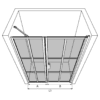 Alcove shower screen Hietakari Bläk 750 Paris – 3D drawing Alcove shower screen Hietakari Bläk 750 Paris, fixed wall + hinged door – 3