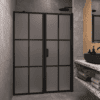 Alcove shower screen Hietakari Bläk 750 Paris, Mocha frame, satin frosted glass Alcove shower screen Hietakari Bläk 750 Paris, Mocha frame, satin frosted glass