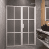 Alcove shower screen Hietakari Bläk 750 Paris, white frame, satin frosted glass Alcove shower screen Hietakari Bläk 750 Paris, white frame, satin frosted glass