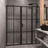 Alcove shower screen Hietakari Bläk 751 Paris, white frame, grey tinted glass Alcove shower screen Hietakari Bläk 751 Paris, white frame, grey tinted glass