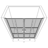 Alcove shower screen Hietakari Bläk 752 Paris – 3D drawing Alcove shower screen Hietakari Bläk 752 Paris, hinged door + hinged door – 3