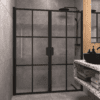 Alcove shower screen Hietakari Bläk 752 Paris, Cocoa frame, reeded glass Alcove shower screen Hietakari Bläk 752 Paris, Cocoa frame, reeded glass