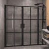 Alcove shower screen Hietakari Bläk 753 Paris, Cocoa frame, grey tinted glass Alcove shower screen Hietakari Bläk 753 Paris, Cocoa frame, grey tinted glass