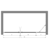 Alcove shower screen Hietakari Bläk 753 Paris – dimension drawing Alcove shower screen Hietakari Bläk 753 Paris, hinged door + hinged door with fixed part – 2