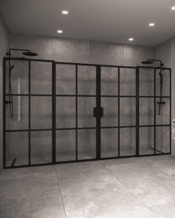 Alcove shower screen Hietakari Bläk 754 Paris, white frame, clear glass