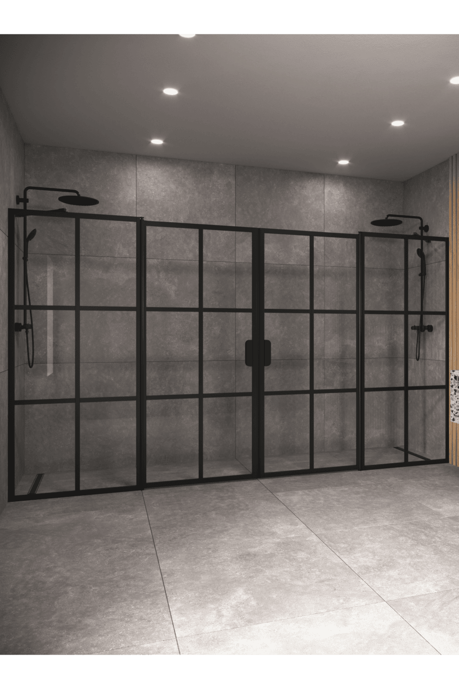 Alcove shower screen Hietakari Bläk 754 Paris, Mocha frame, grey tinted glass Alcove shower screen Hietakari Bläk 754 Paris, Mocha frame, grey tinted glass