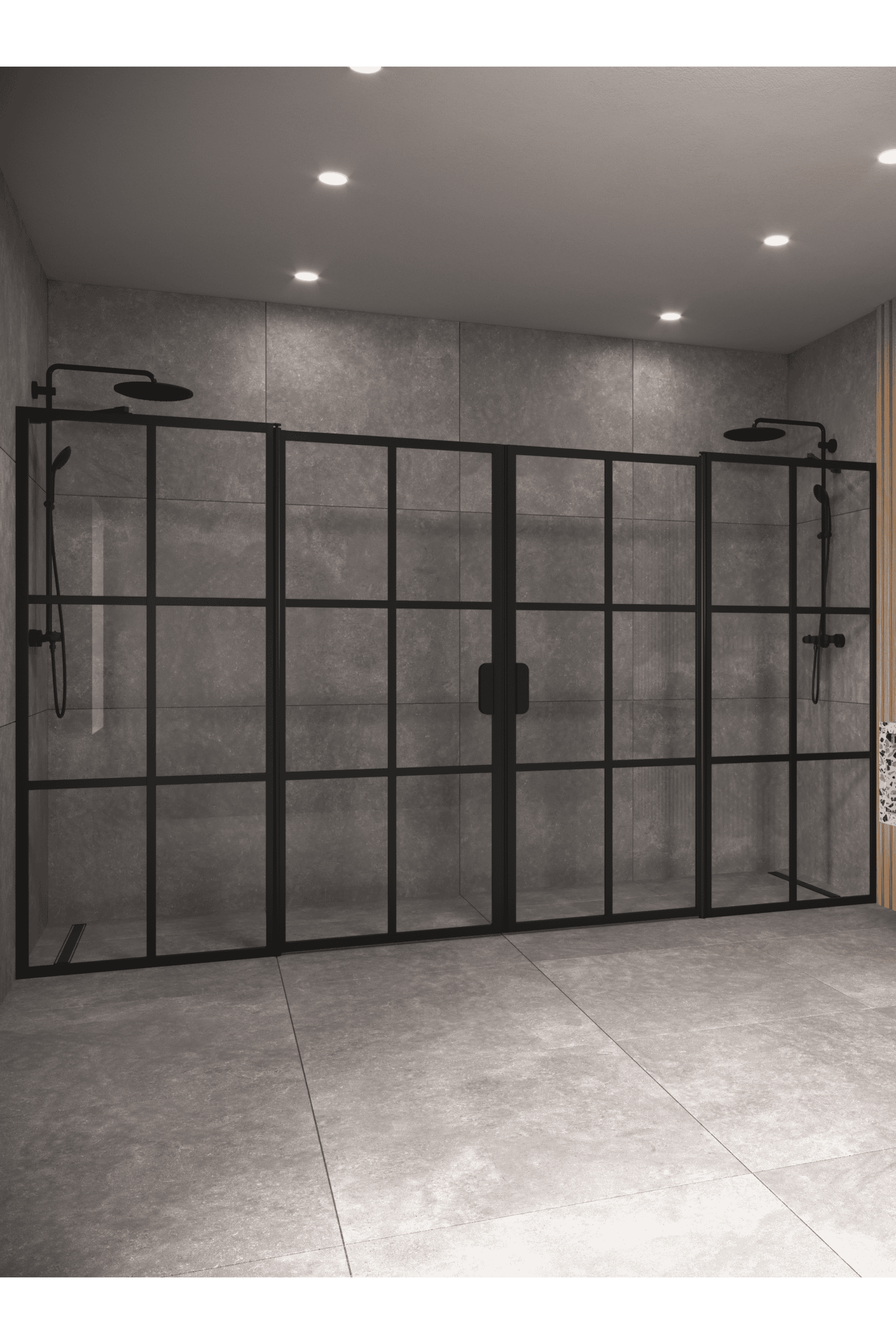 Alcove shower screen Hietakari Bläk 754 Paris, hinged door with fixed part + hinged door with fixed part – 4