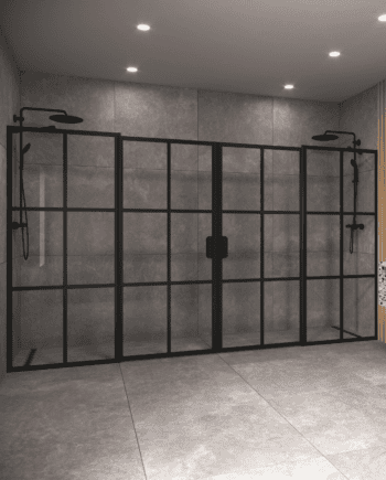 Alcove shower screen Hietakari Bläk 754 Paris, white frame, clear glass