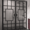 Alcove shower screen Hietakari Bläk 803 Shanghai, black frame, satin frosted glass Alcove shower screen Hietakari Bläk 803 Shanghai, black frame, satin frosted glass