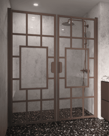 Alcove shower screen Hietakari Bläk 803 Shanghai, hinged door + hinged door