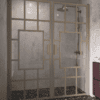 Alcove shower screen Hietakari Bläk 803 Shanghai, Sand frame, grey tinted glass Alcove shower screen Hietakari Bläk 803 Shanghai, Sand frame, grey tinted glass