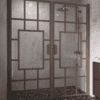 Alcove shower screen Hietakari Bläk 803 Shanghai, white frame, reeded glass Alcove shower screen Hietakari Bläk 803 Shanghai, white frame, reeded glass