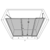 Alcove shower screen Hietakari Bläk 826 New York – 3D drawing Alcove shower screen Hietakari Bläk 826 New York, fixed wall + folding door with fixed part – 3