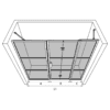 Alcove shower screen Hietakari Bläk 827 Tokyo – 3D drawing Alcove shower screen Hietakari Bläk 827 Tokyo, fixed wall + folding door with fixed part – 3