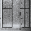 Alcove shower screen Hietakari Bläk 827 Tokyo, black frame, grey tinted glass Alcove shower screen Hietakari Bläk 827 Tokyo, black frame, grey tinted glass